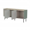 Cama FELLINI chest of drawers 150x40x70 olive + oiled oak top Cama FELLINI chest of drawers 150x40x70 olive + oiled oak top