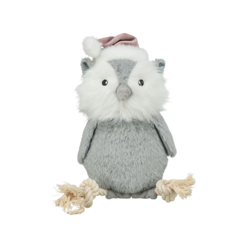 Plīša rotaļlieta - Trixie Xmas owl with rope, plush|rope, 31 cm