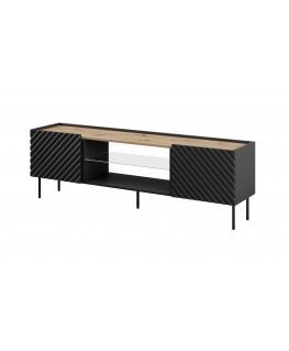 Cama EF ONDA RTV spintelė 180x40x39-58 juoda (pastatoma arba montuojama ant sienos)