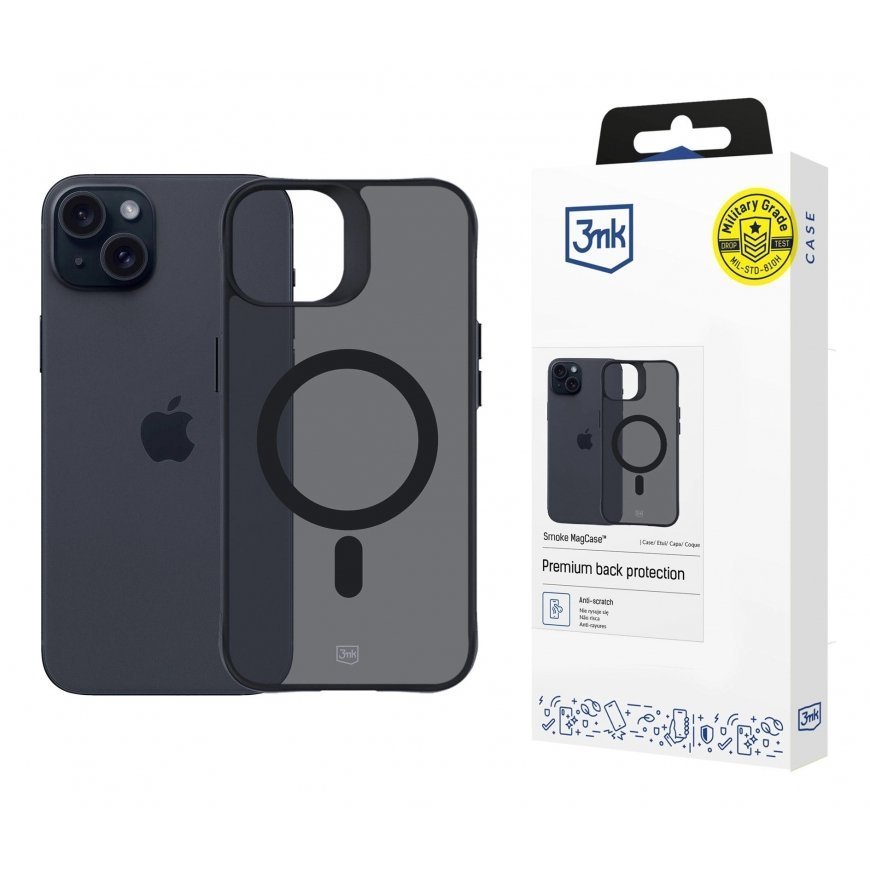 3MK Smoke MagCase mobilo telefonu apvalks 15,5 cm (6.1") Aploksne Pelēks – 3