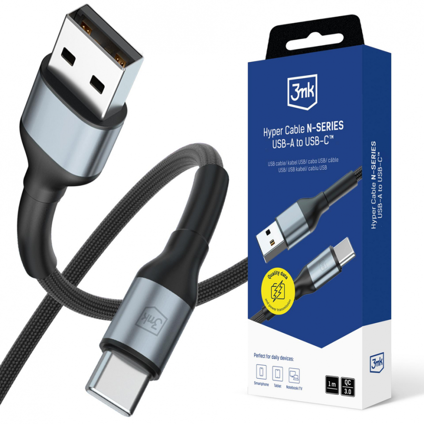 3mk Hyper Cable 3mk Hyper Cable N-SERIES USB-A | USB-C 1m 9V|2A