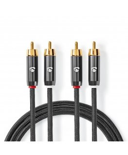 Nedis CATB24200GY10 audiokaabel 1 m 2 x RCA Hall
