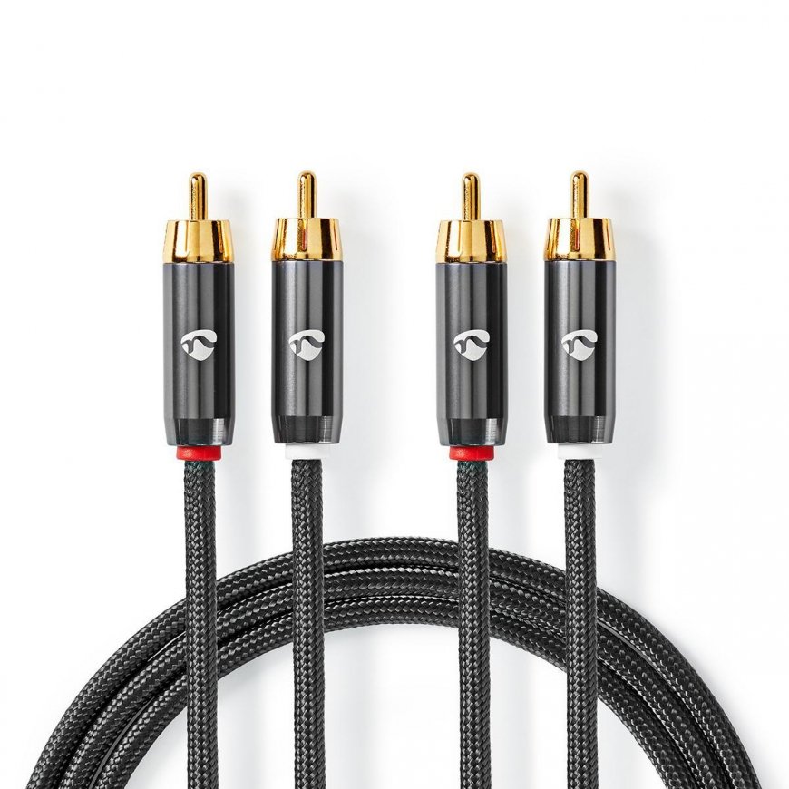 Nedis CATB24200GY10 audio kabelis 1 m 2 x RCA Pelēks