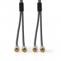 Nedis CATB24200GY10 garso kabelis 1 m 2 x RCA Pilka Nedis CATB24200GY10 garso kabelis 1 m 2 x RCA Pilka