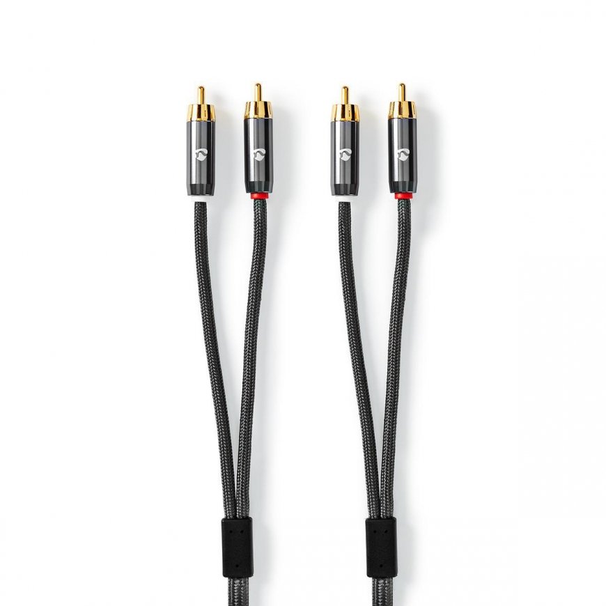 Nedis CATB24200GY10 audio kabelis 1 m 2 x RCA Pelēks – 4