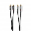 Nedis CATB24200GY10 аудио кабель 1 m 2 x RCA Серый Nedis CATB24200GY10 аудио кабель 1 m 2 x RCA Серый