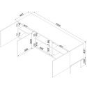 Cama RTV 3D spintelė PALAZZO BIS 151x40x60 juoda matinė