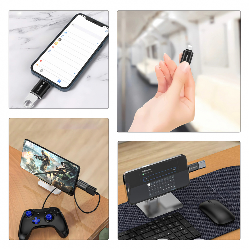 Wozinsky WALA-01 Lightning to USB-A OTG Adapter - Black – 2