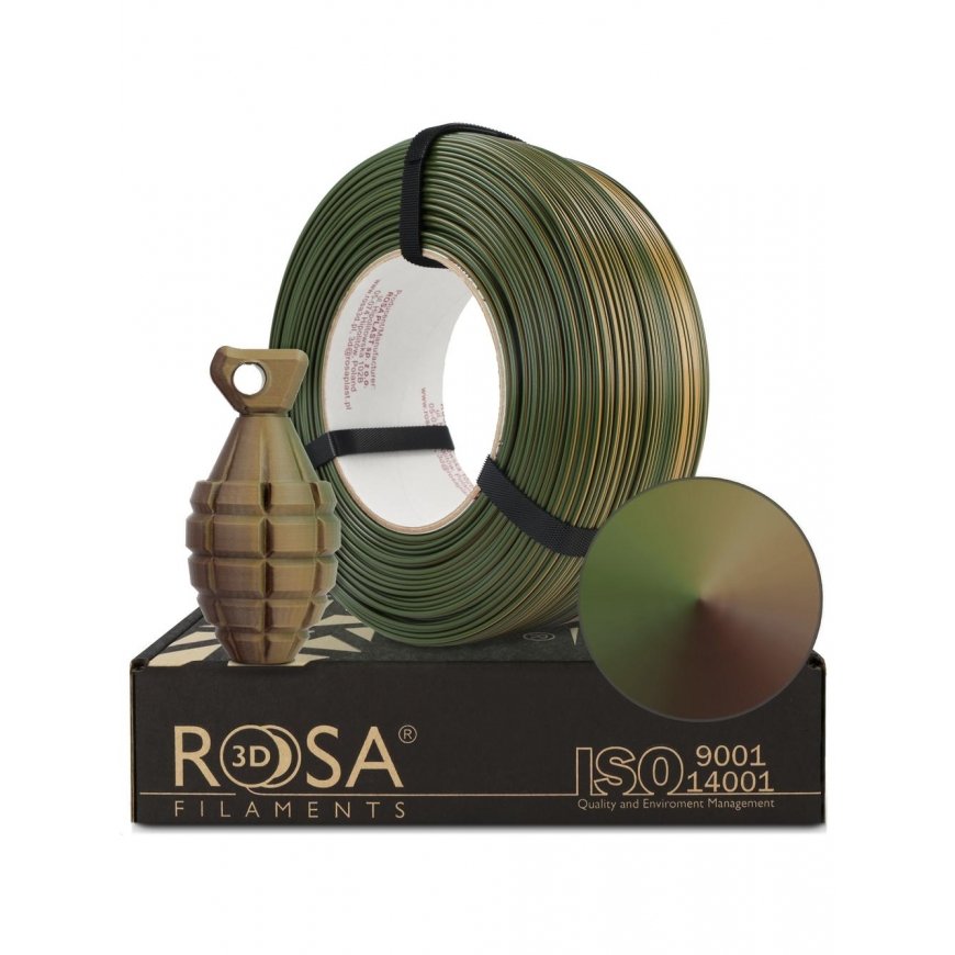 3D Plastic PET-G Magic Army (Green-Brownish Yellow-Bronze) 1kg Refill Rosa3D