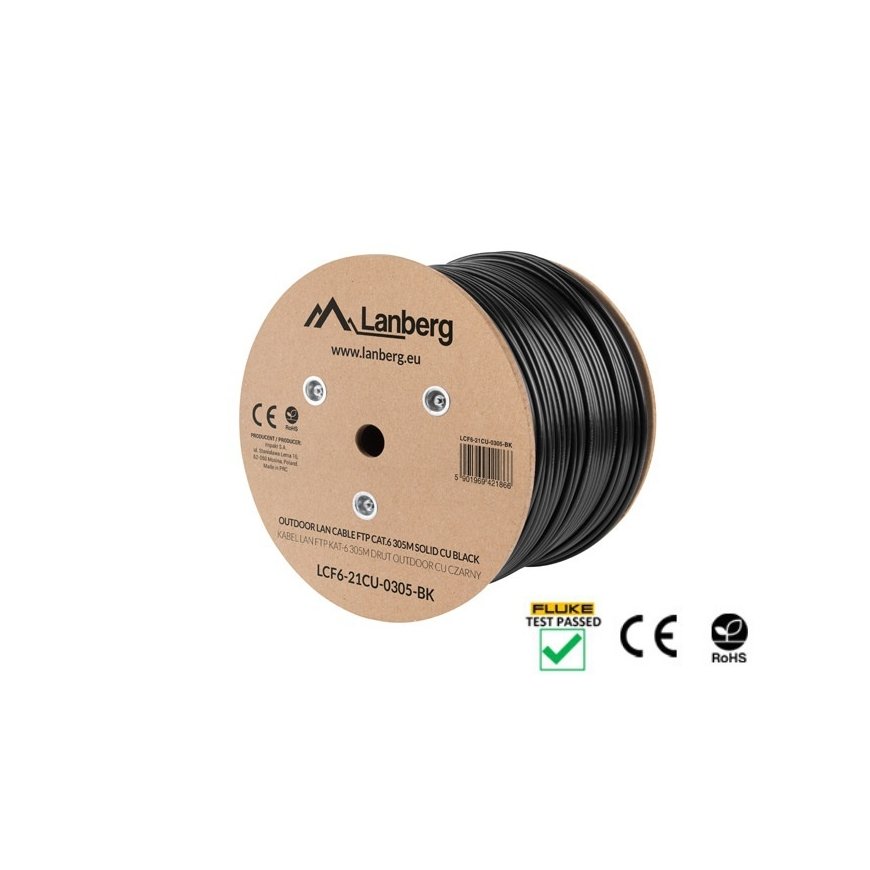 Lanberg LCF6-21CU-0305-BK võrgukaabel Must 305 m Cat6 F/UTP (FTP) – 2