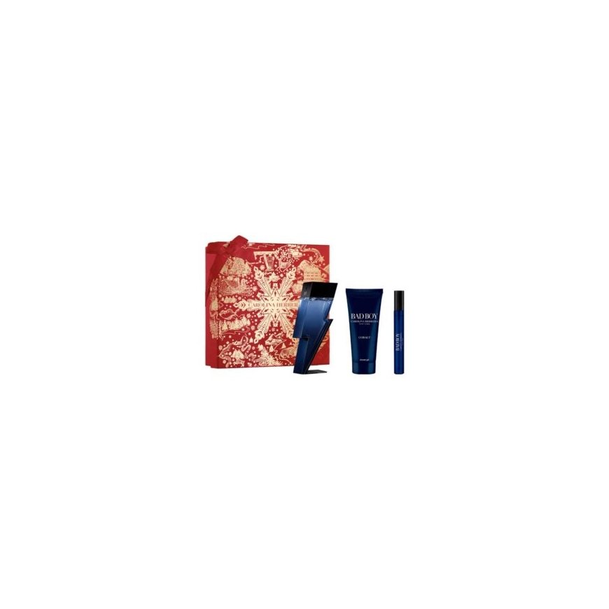 Carolina Herrera Bad Boy Cobalt Eau De Parfum Spray, 100 ml set of 3 pcs.