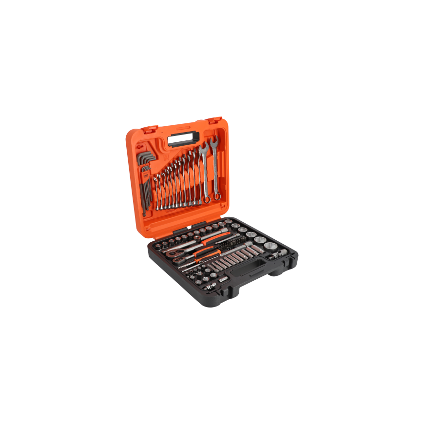 98-piece socket wrench and accessory set 1/4" and 1/2", hex and open wrenches, BAHCO [S98MC1H] – 2