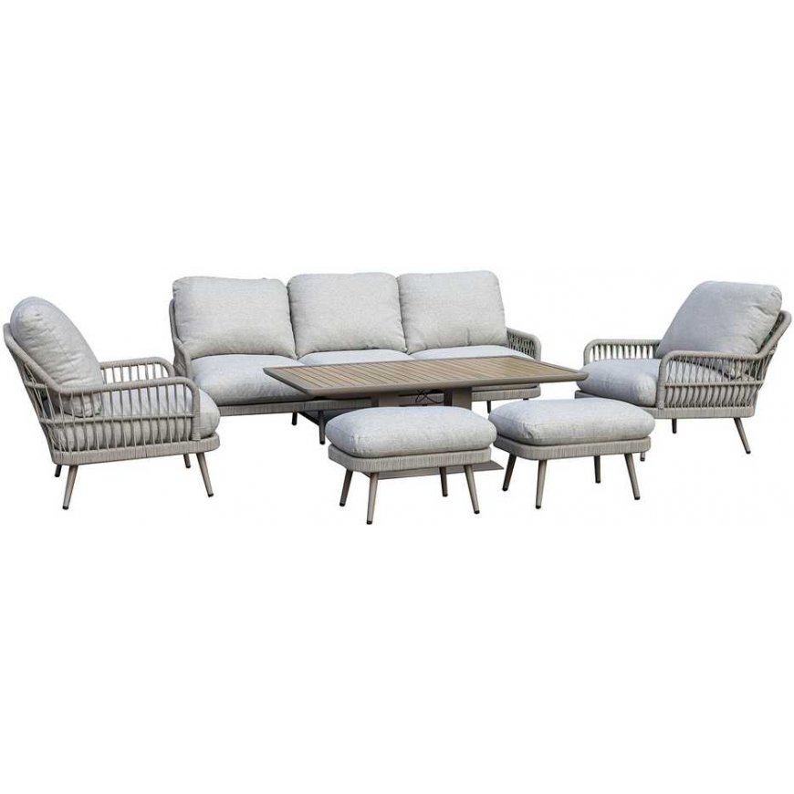 Lauko kalusteiden setti Home4You Sato kalusteet MARENDA 4-osaa, harmaa/beige – 2