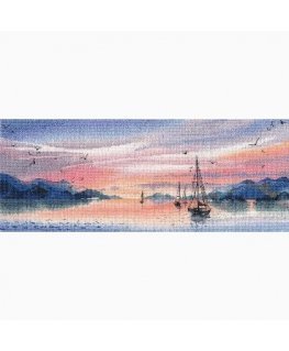 Beldizart Cross Stitch Embroidery Kit "Pink Evening" 37×15 cm S1677
