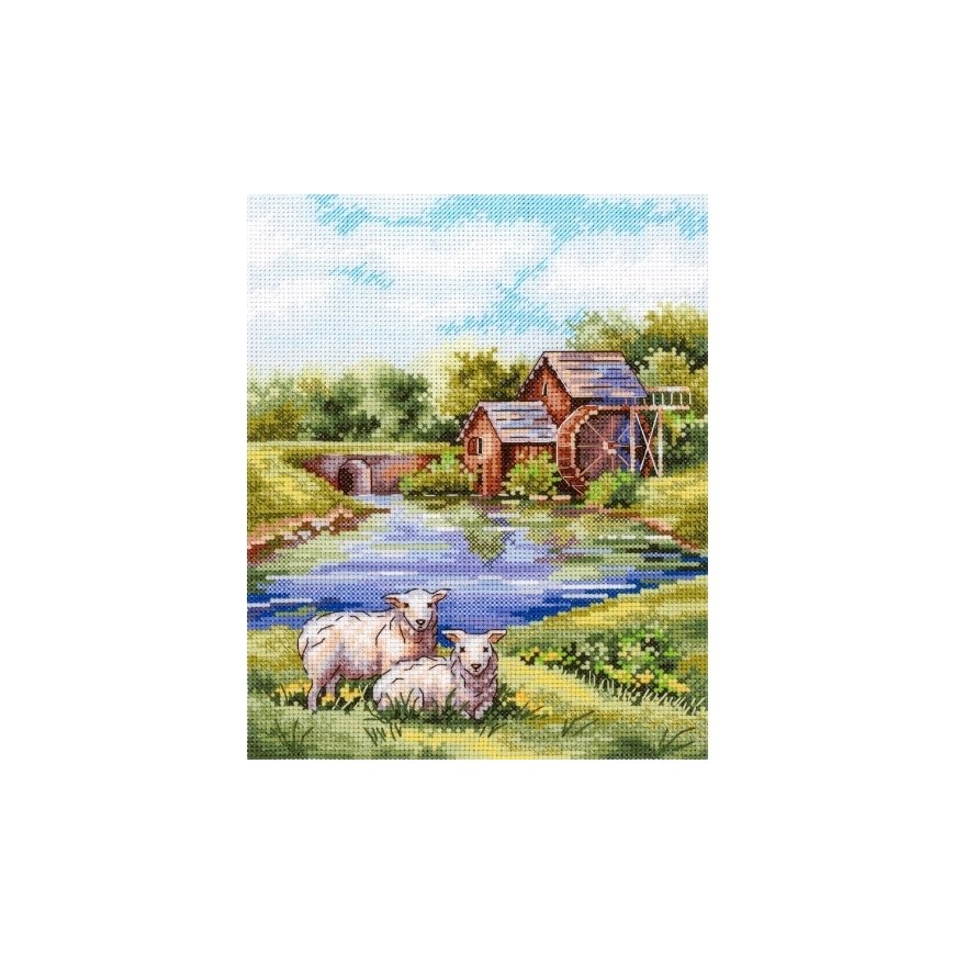 Beldizart Krusturīšu izšūšanas komplekts "Vecie dzirnavas" 20*16 cm SNV-918