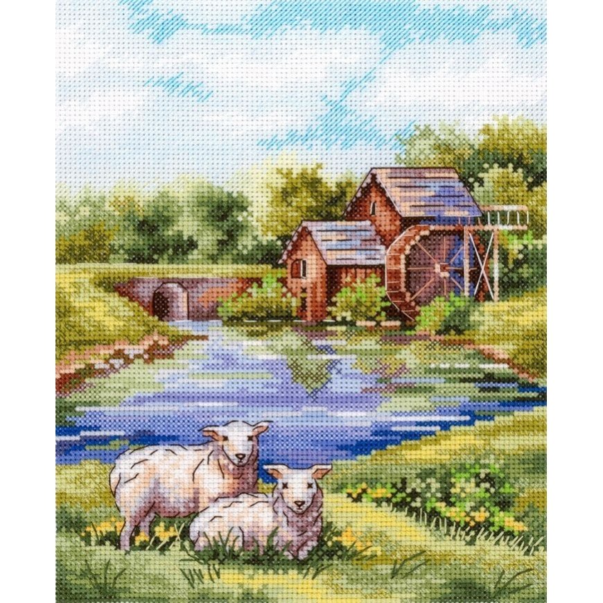 Beldizart Krusturīšu izšūšanas komplekts "Vecie dzirnavas" 20*16 cm SNV-918 – 2