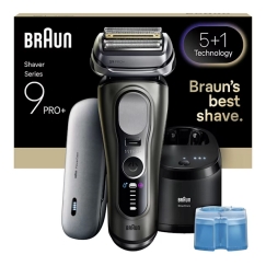 Braun Series 9 Pro+ 9675cc Skustuvas Apkarpymo mašinėlė Pilka, Sidabras
