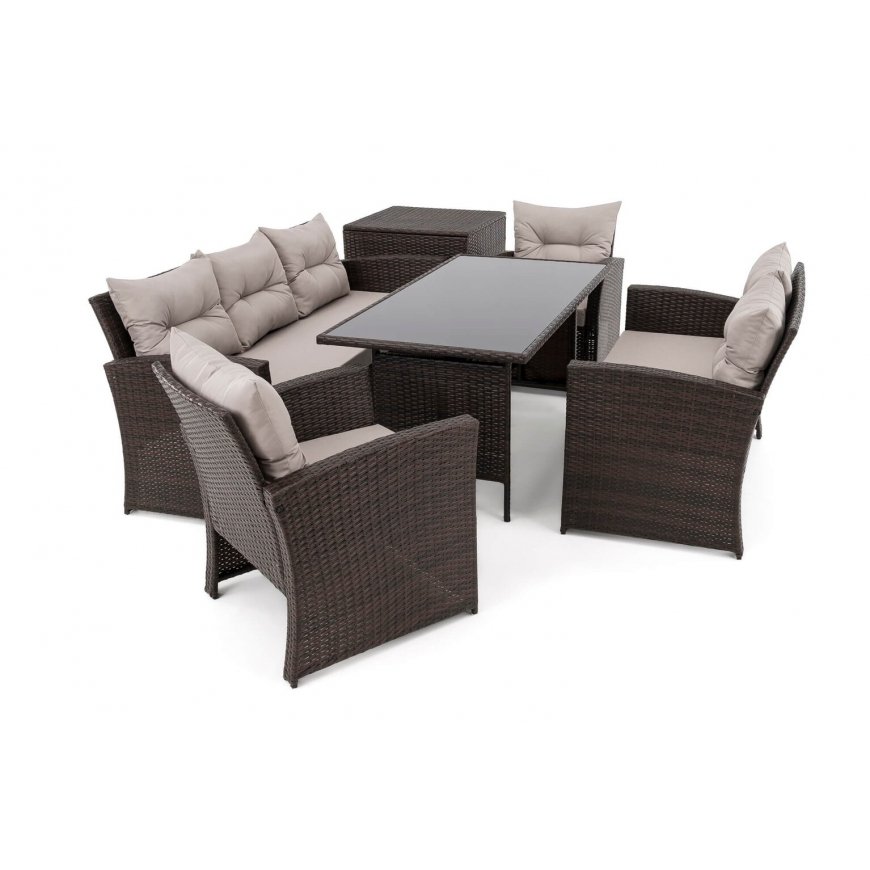 Home4You Sodo baldikomplekt FLORIDA laud, diivan ja 2 tugitooli, hall – 2