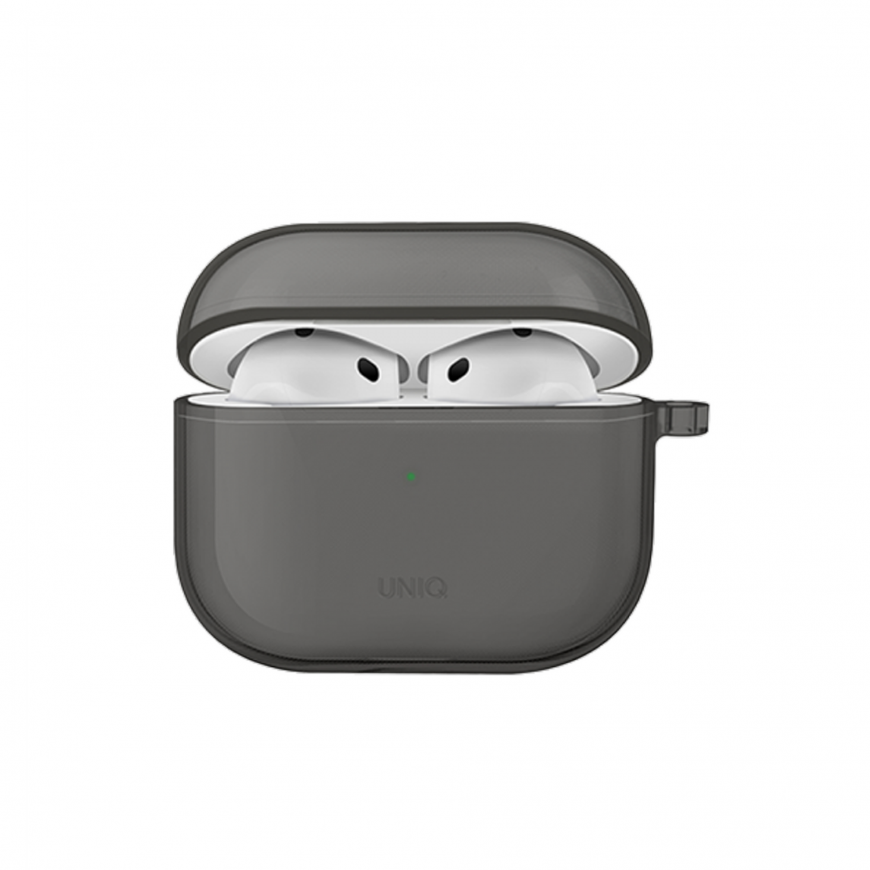 UNIQ чехол Glase для AirPods 4 глянцевый дымчатый