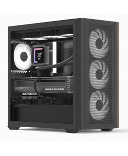 Aerocool D301A Mini Tower Black, Wood
