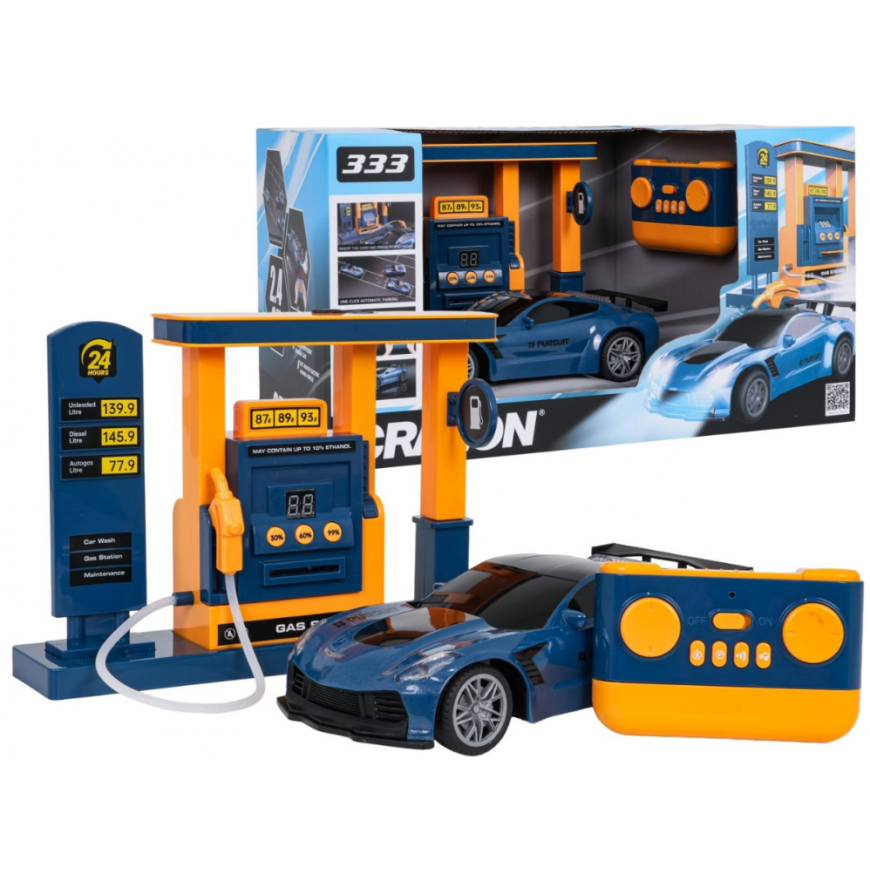 RoGer R/C Vehicle Sports Car with remote control + gas station