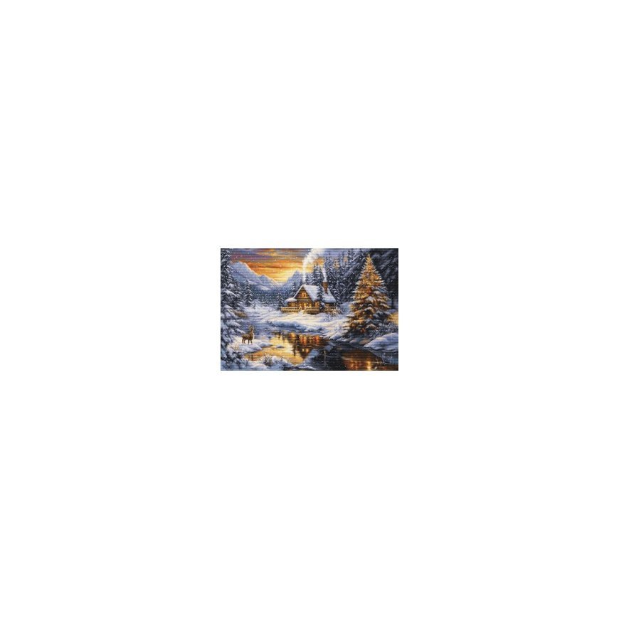 Luca S Embroidery Cross Stitch Kit. "Winter Evening in the Mountains" 51 x 35 cm SB721 – 2
