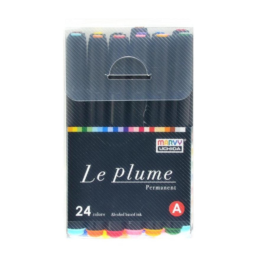 Marvy Uchida Permanent Markers with Brush Tip "Le Plume Permanent" 3000-24A 24 pcs. – 2