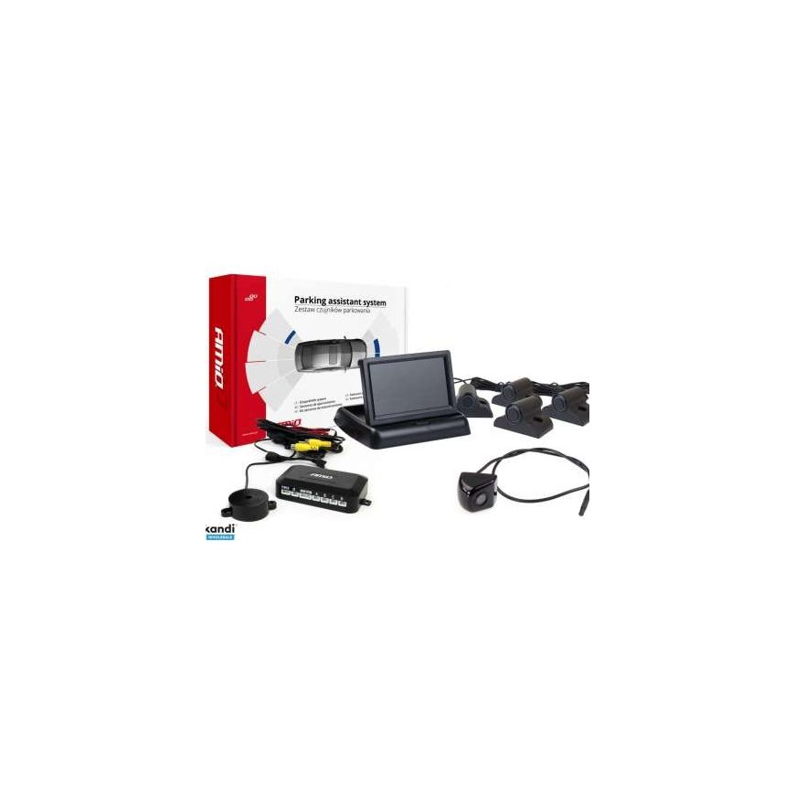 Amio комплект датчиков парковки tft02 4,3" с камерой HD-310 и 4 датчиками черный грузовик