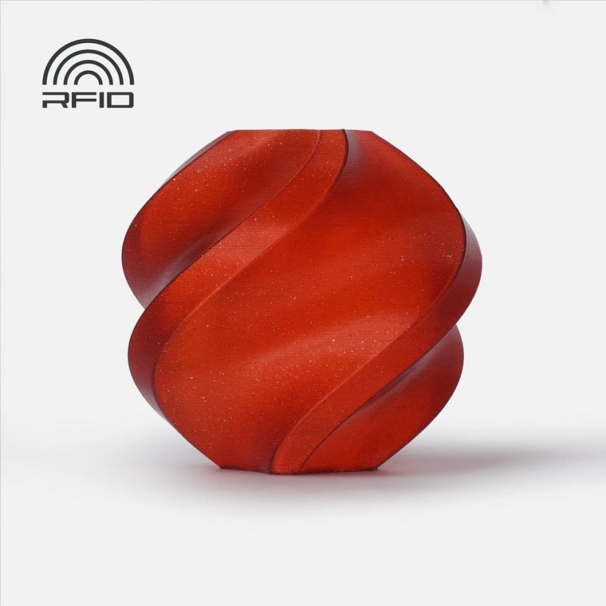 Bambu Lab PLA Sparkle -muovi 1,75 mm 1 kg – toimitetaan uudelleenkäytettävän kela kanssa – Crimson Punainen Sparkle