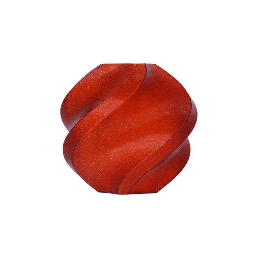 Bambu Lab PLA Sparkle plastikas 1.75mm 1kg – komplektuojamas su daugkartinio naudojimo rite – Crimson Raudona Sparkle – 2
