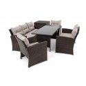 Lauko baldų komplektas Home4You Sodo baldų komplektas FLORIDA stalas ir 4 kėdės, pilkas
