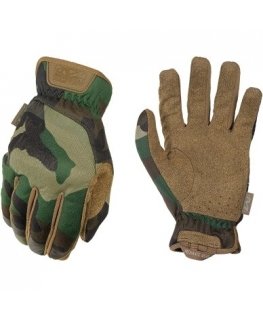 Mechanix Wear Gloves MECHANIX FastFit® Woodland Camo, Size M. Gathered cuff, 0.6 mm synthetic leather, TrekDry®, touchscreen tec