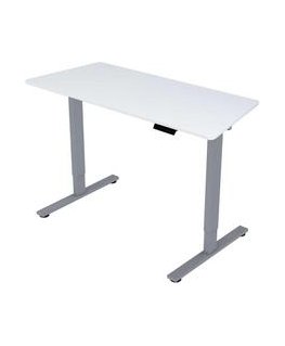 Home4You Stalas ERGO FIT su 1 varikliu 120x60xA71,5-116 cm, balta/sidabrinė pilka