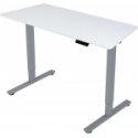 Home4You Stalas ERGO FIT su 1 varikliu 120x60xA71,5-116 cm, balta/sidabrinė pilka