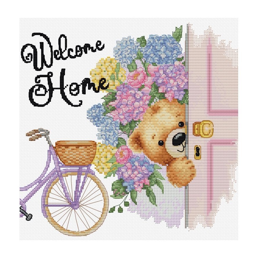 Luca S Embroidery Set "Welcome Home!" 22x22 cm SB1433