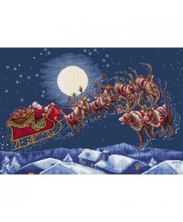 Letistitch Cross Stitch Embroidery Kit "Christmas Eve Flight" 51 x 35 cm SLETIL9959
