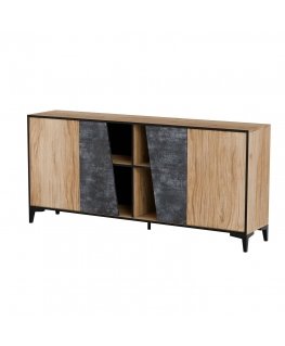 Cama 4D chest of drawers OVO 180x38xH83 oak/concrete