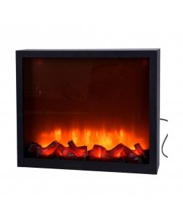 Vilde Elektriskais kamīns LED metāla melns 41x25 cm