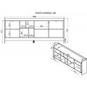 Cama PORTO 3D komoda 190x38x77 ąžuolas/juoda Cama PORTO 3D komoda 190x38x77 ąžuolas/juoda