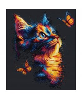 Luca S Cross-Stitch Kit "Butterfly Charm" 25x30 cm SB1432