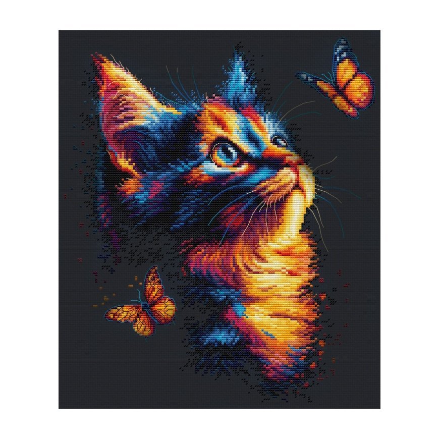 Luca S Cross-Stitch Kit "Butterfly Charm" 25x30 cm SB1432