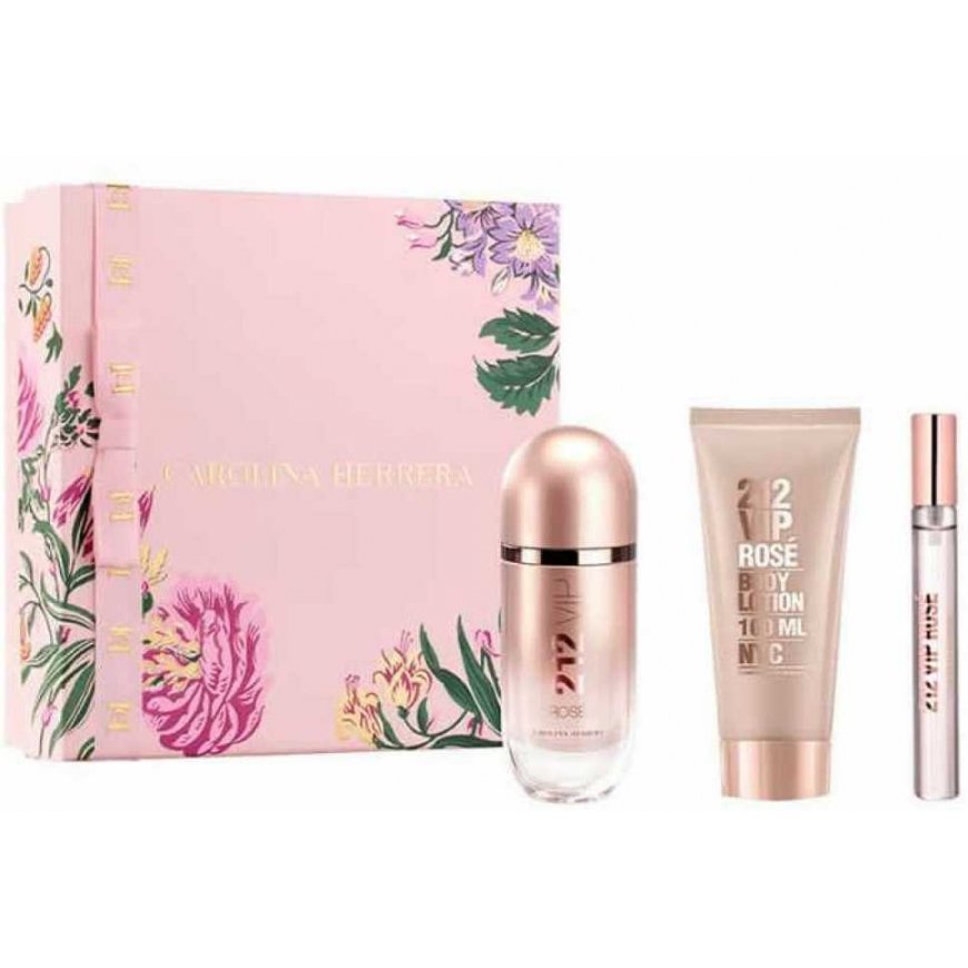 Carolina Herrera 212 Vip Rose Eau De Parfum Pihusti, 80 ml 3-osaline komplekt