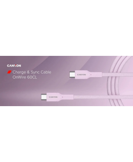 CANYON cable OnWire 60CL C-C 60W COLOR Braided 1m Pink 529148501