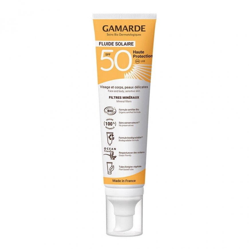 Gamarde Bio Sunscreen Cream, For Face & Body, SPF 50, 100 ml