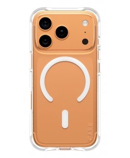 PanzerGlass CARE by ® Fashionable Case Samba Transparent w. White MagSafe iPhone 17 Pro mobiliojo telefono dėklas Permatomas