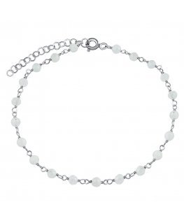Silvego Silver Bracelet with Genuine Arika Moonstone 3mm INS1002BMS