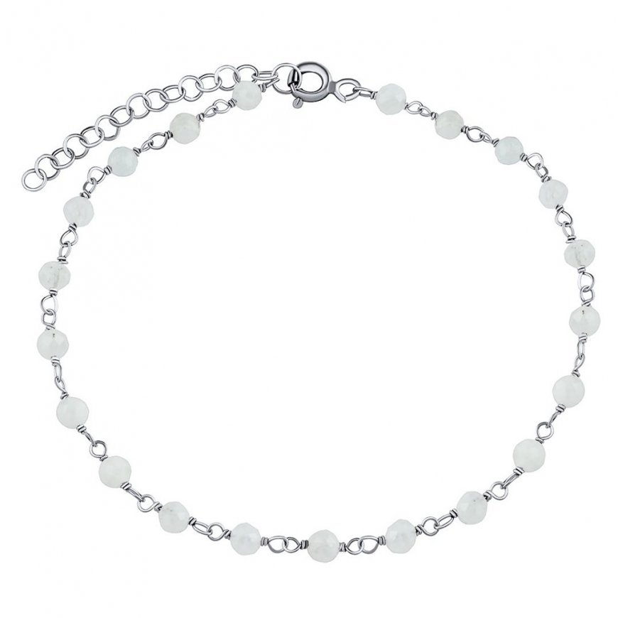 Silvego Silver Bracelet with Genuine Arika Moonstone 3mm INS1002BMS