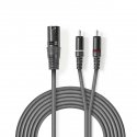 Nedis COTH15200GY30 audio cable 3 m XLR (3-pin) 2 x RCA Grey Nedis COTH15200GY30 audio cable 3 m XLR (3-pin) 2 x RCA Grey