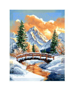 Beldizart Deimantü Üksiku pildiga komplekt raamiga „Oja talve metsas“ 30x40 cm VA851