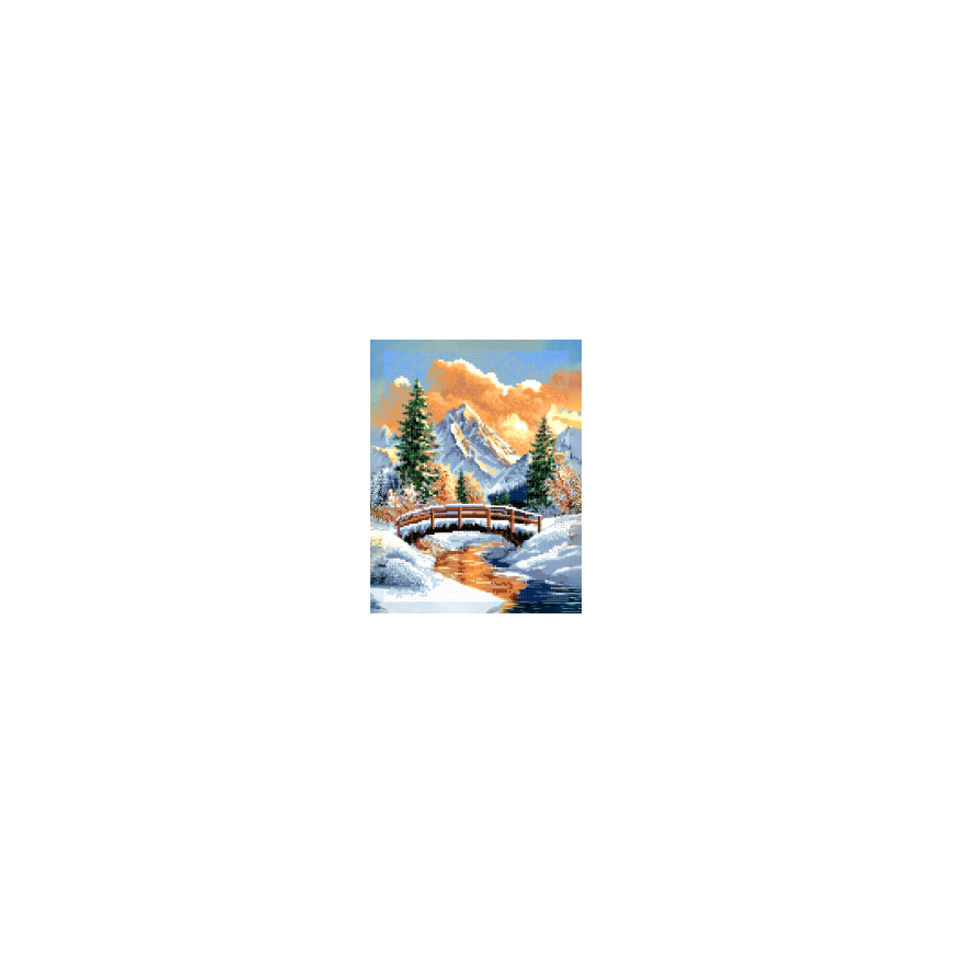 Beldizart Diamond Painting Set with Frame "Stream in Winter Forest" 30x40 cm VA851